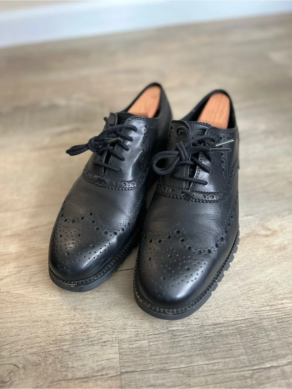 Cole Haan ZERØGRAND Wingtip Oxford Dress Shoes Black Leather Men’s Size 9